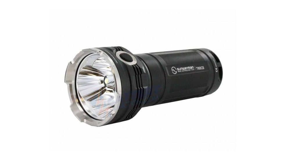 Sunwayman T60CS Rechargeable Flashlight w/3 x CREE XM-L2 U2 LED,2400 Lumens, Black SUNWAYMAN-T60CS-XML2-U2