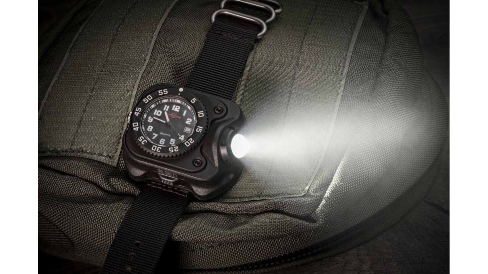 SureFire 2211 Wristlight With Surefire Watch Movement, Rechargeable Li-Ion, 15/60/300 Lumens, Black, 2211-B-BK-SF