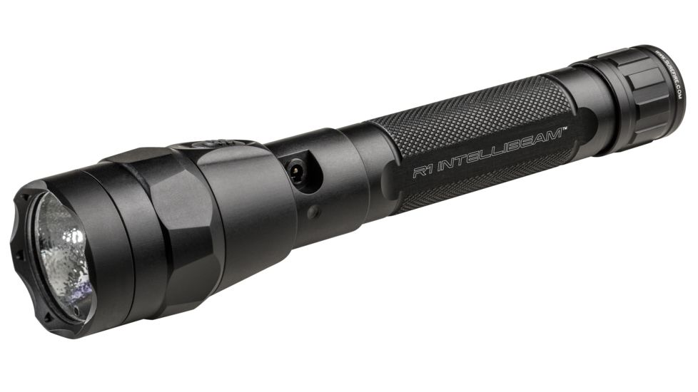 SureFire R1 Intellibeam, 4 Volt, Rechargeable, Programmable, Intellibeam/High 1,000 Lu, Wh Led, Alum Type Iii Ano, Tactical Switch, Black, R1IB-A-BK