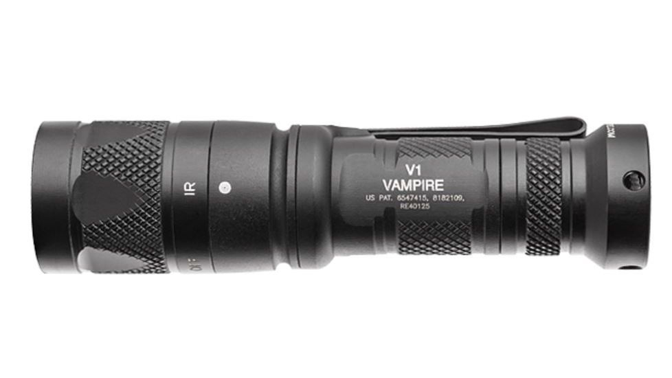 SureFire Vampire Dual Output LED Flashlight, 250 Lumens, Black, NSN 6230-01-662-9886, V1-B-BK