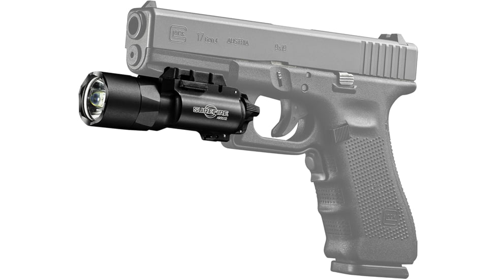 SureFire X300 Ultra LED WeaponLight, 600 Lumens, 1.25 hours Battery Life, for Hand/Long Gun, Black, Stainless, X300U-B-600