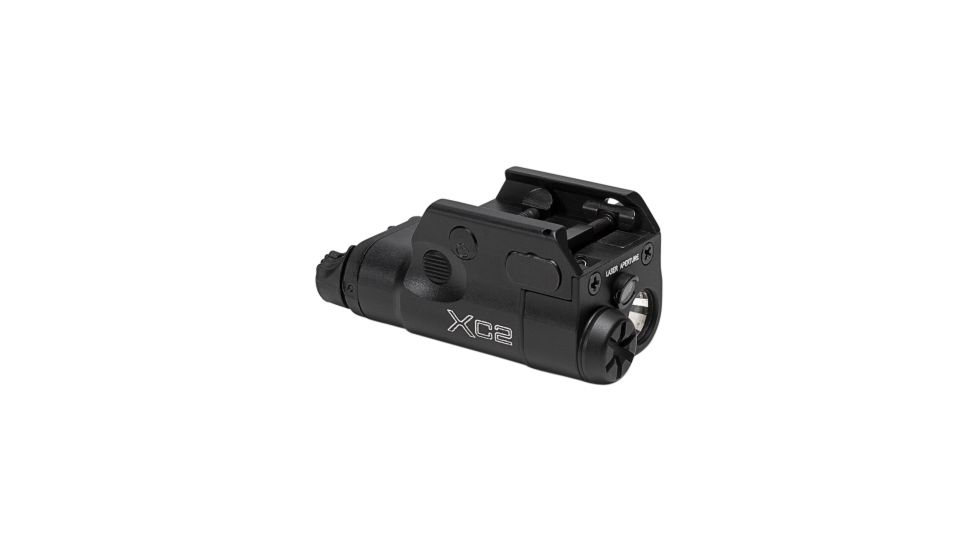 SureFire XC2-A Light&amp;Laser Compact Pistol Light With Laser, 5Mw, 635 Nm, Red 1.5V, Wedge Lock Universal/Picatinny Rail Mount, 300 Lumens, One Aaa Battery, Type Iii Anodized Aluminum, Black, XC2-A