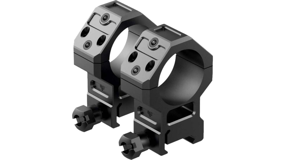 Swampfox H.E. Rifle Scope Rings, 30mm Tube, 1.93in Centerline Height, /w Integral 45-degree Offset Reflex Side Mount, Black, MRH30-H