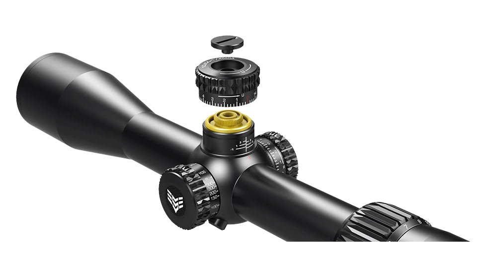 Swampfox Patriot Rifle Scope, 6-24x50mm, 30mm Tube, First Focal Plane, Sharpshooter Grid MIL Reticle, Black, 6-24X50 L
