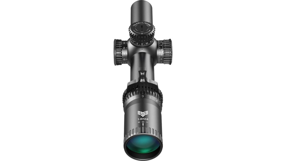Swampfox Tomahawk LVPO Rifle Scope, 1-8x24mm, 30mm Tube, Second Focal Plane, Illuminated Guerrilla Dot BDC Reticle, Black, ATK18241-B