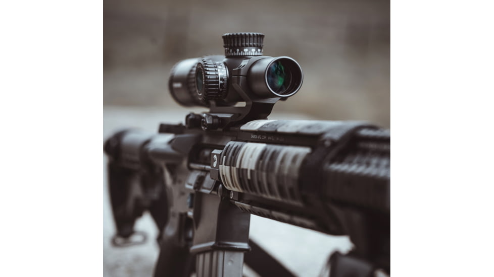 Swampfox Tomahawk LVPO Rifle Scope, 1-8x24mm, 30mm Tube, Second Focal Plane, Illuminated Guerrilla Dot BDC Reticle, Black, ATK18241-B