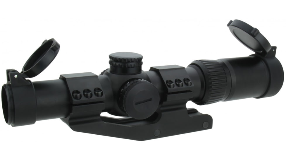 TacFire SC1424-G2-D SC1424-G2 Black 1-4x 24mm Illuminated Red Dot Reticle