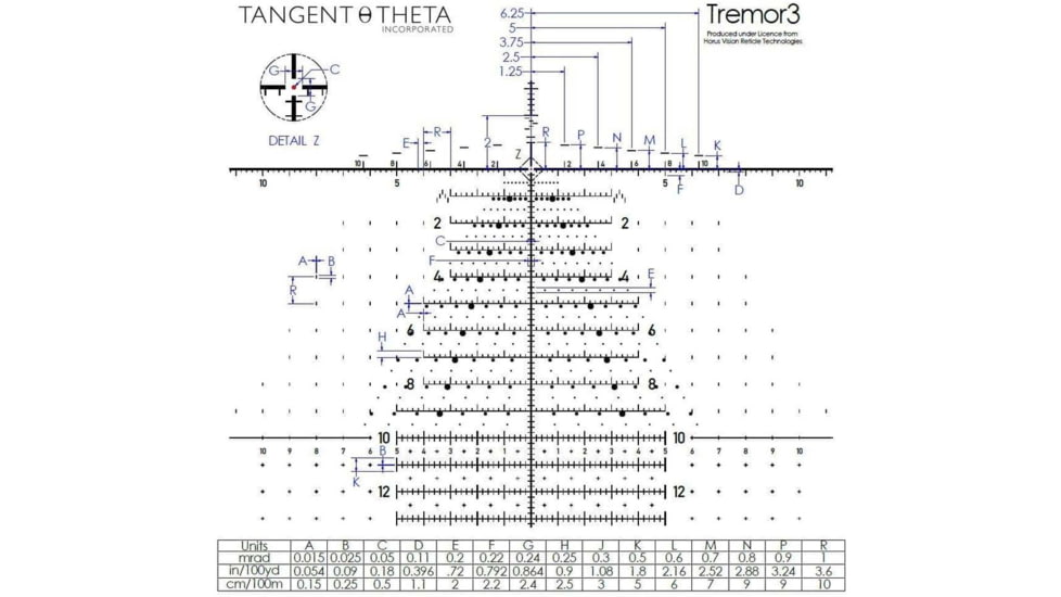 Tangent Theta Inc. 7-35x56mm 36mm Tube Rifle Scope, Horus Tremor3, 0.1 Mrad, 800106-0008