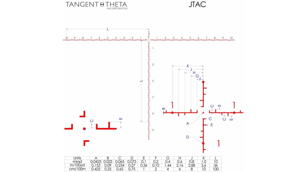 Tangent Theta Inc. 7-35x56mm 36mm Tube Rifle Scope, JTAC, 0.1 Mrad, 800106-0010