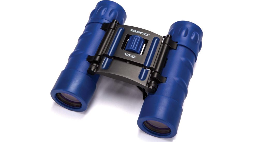 Tasco Essential 10x25 Roof Prism Water Resistant Binoculars,Blue,Box 168RBB