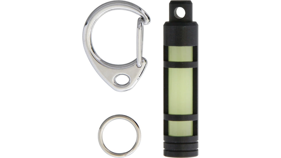 TEC Accessories Embrite Glow Fob, Anodized Aircraft Grade Aluminum, Keyring, Black, Black, A3-SB-BLK-EG