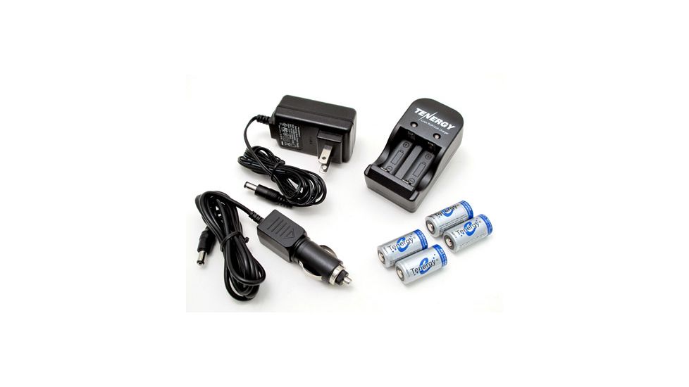 Tenergy RCR 900mAh Batteries w/Charger, Blue and Silver 30202