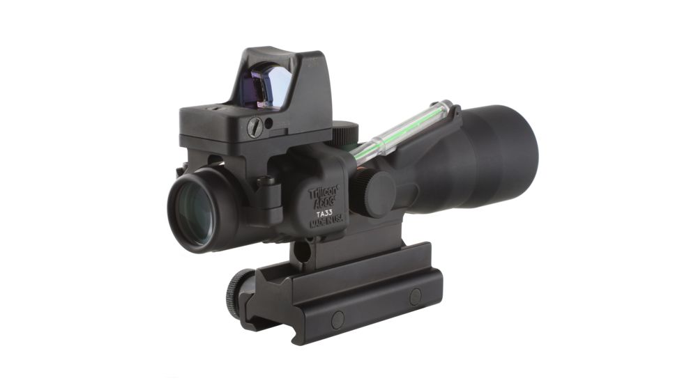 Trijicon ACOG 3x30 Rifle Scope with Dual Illuminated Green Horseshoe Reticle and 4 MOA RMR Sight
