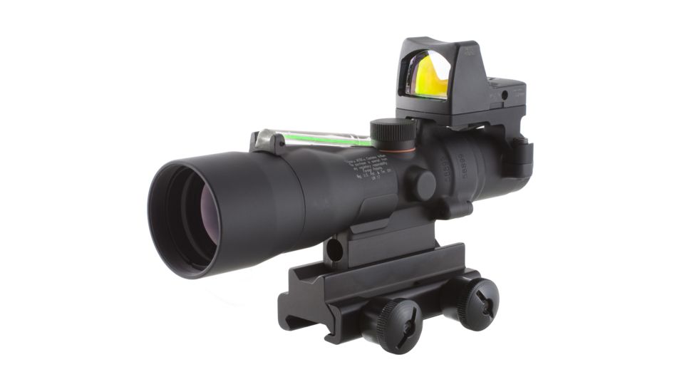 Trijicon ACOG 3x30 Rifle Scope with Dual Illuminated Green Horseshoe Reticle and 4 MOA RMR Sight
