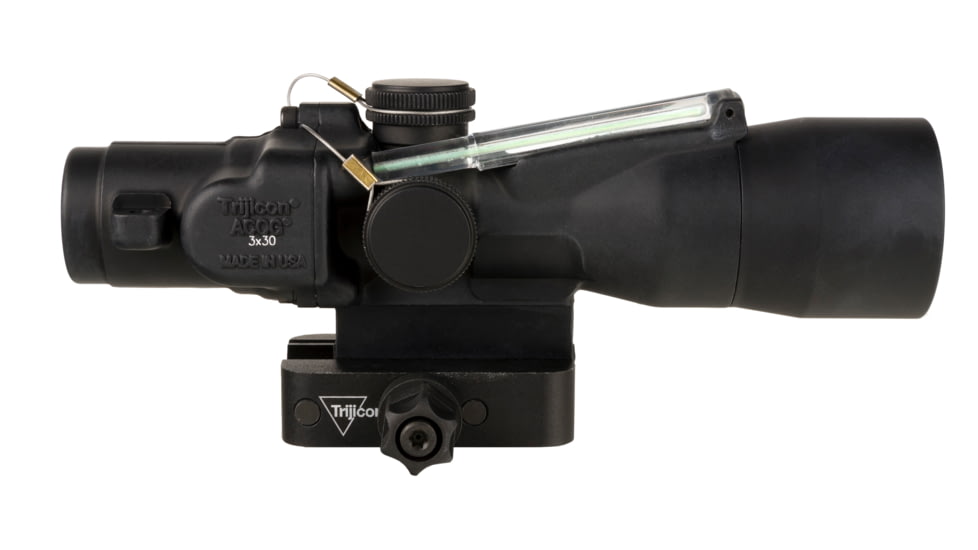 Trijicon 3x30 mm Dual Illuminated Q-LOC Compact ACOG Scope, 3x30 mm, 300BLK 115/220gr. Green, Crosshair Reticle, Matte Black, 400382