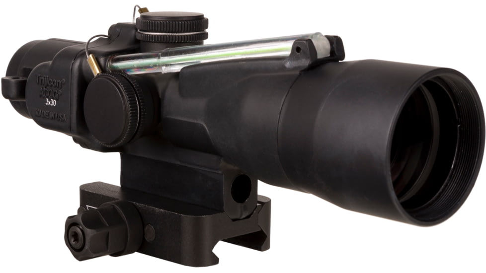 Trijicon 3x30 mm Dual Illuminated Q-LOC Compact ACOG Scope, 3x30 mm, 300BLK 115/220gr. Green, Crosshair Reticle, Matte Black, 400382