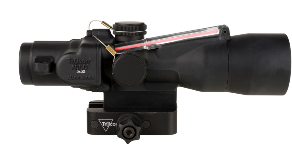 Trijicon 3x30 mm Dual Illuminated Q-LOC Compact ACOG Scope, 3x30 mm, 7.62x51mm/175gr. Red, Chevron Reticle, Matte Black, 400379