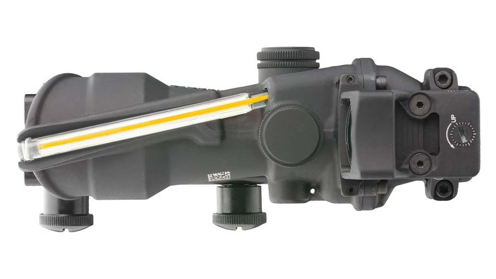 Trijicon 4x32 ACOG Rifle Scope, Dual Illuminated Amber Crosshair .223 Reticle w/ Colt Knob Thumbscrew Mount &amp; LED 3.25 MOA Red Dot RMR Type 2, Black, 100551