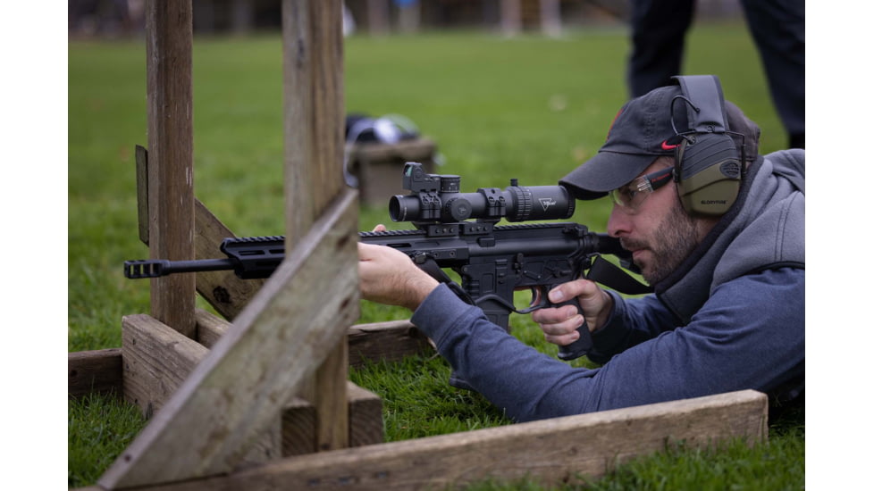 Trijicon Credo 1-10x28mm First Focal Plane 34mm Tube Riflescope w/Red/Green MRAD Segmented Circle Enhanced, Matte Finish, Exposed Elevation Adjuster w/Return to Zero Feature, Black, 2900050