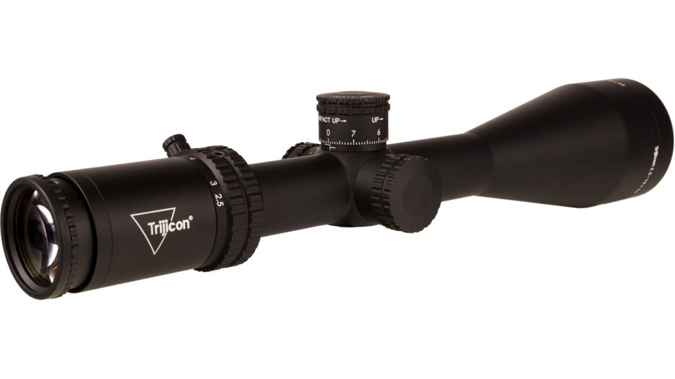 Trijicon Credo CR1056 2.5-10x56mm Rifle Scope, 30 mm Tube, Second Focal Plane, Black, Green MRAD Ranging Reticle, Mil Rad Adjustment, 2900026