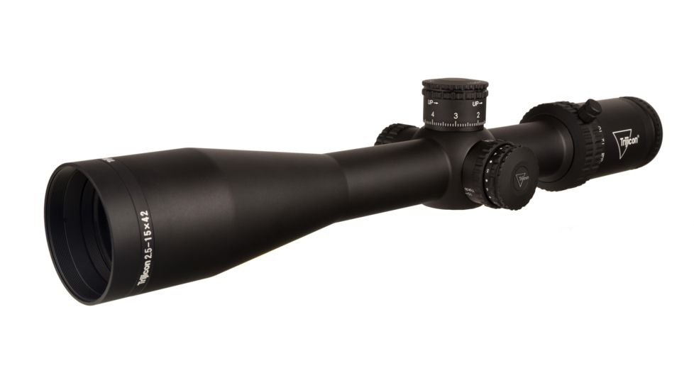 Trijicon Credo CR1542 2.5-15x42mm Rifle Scope, 30 mm Tube, Second Focal Plane, Black, Red MRAD Center Dot Reticle, Mil Rad Adjustment, 2900034