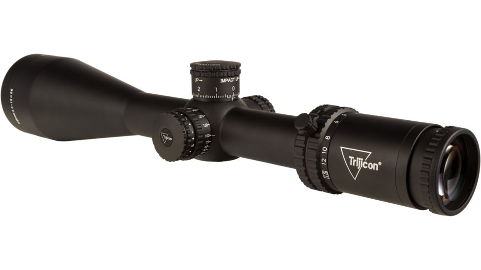 Trijicon Credo CR1556 Rifle Scope, 2.5-15x 56 mm Objective, 30 mm Tube, Second Focal Plane Illuminated Red MRAD Center Dot Reticle, Matte, Black, 2900036
