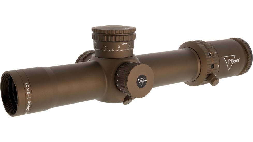 Trijicon Credo CR828 1-8x28mm 34mm Tube Rifle Scope, First Focal Plane, Red/Green MRAD Segmented Circle Reticle, Coyote Brown Anodized, CR828-C-2900056