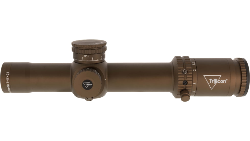 Trijicon Credo CR828 1-8x28mm 34mm Tube Rifle Scope, First Focal Plane, Red/Green MRAD Segmented Circle Reticle, Coyote Brown Anodized, CR828-C-2900056