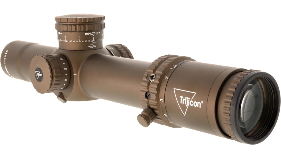 Trijicon Credo CR828 1-8x28mm 34mm Tube Rifle Scope, First Focal Plane, Red/Green MRAD Segmented Circle Reticle, Coyote Brown Anodized, CR828-C-2900056