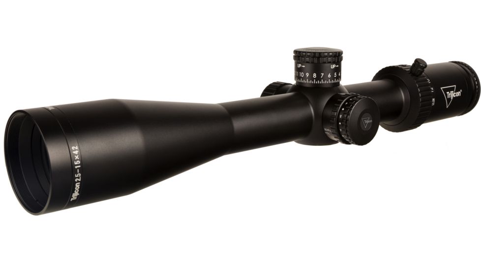Trijicon Credo HX CRHX1542 2.5-15x42mm Rifle Scope, 30 mm Tube, Second Focal Plane, Black, Red MOA Center Dot Reticle, MOA Adjustment, 2900033