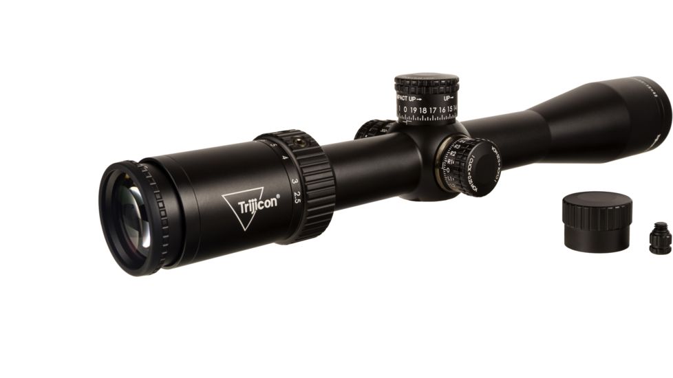 Trijicon Credo HX CRHX1542 2.5-15x42mm Rifle Scope, 30 mm Tube, Second Focal Plane, Black, Red MOA Center Dot Reticle, MOA Adjustment, 2900033