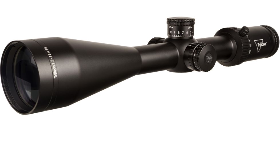 Trijicon Credo HX CRHX1556 2.5-15x56mm Rifle Scope, 30 mm Tube, Second Focal Plane, Black, Red MOA Center Dot Reticle, MOA Adjustment, 2900035