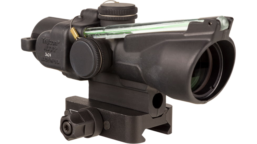 Trijicon Dual Illuminated Compact ACOG Scope, 3x24 mm, Green, .223/55gr. Horseshoe Dot Reticle, Matte Black, 400350