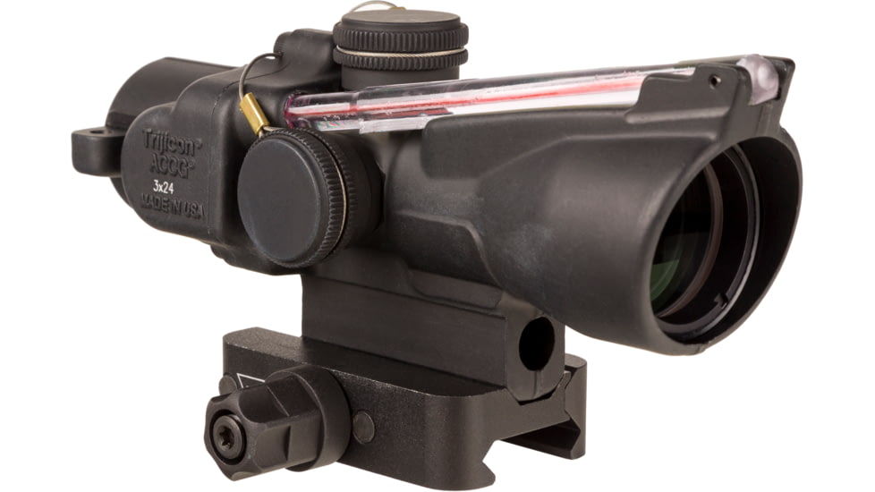Trijicon Dual Illuminated Compact ACOG Scope, 3x24 mm, Red, .223/55gr. Horseshoe Dot Reticle, Matte Black, 400348