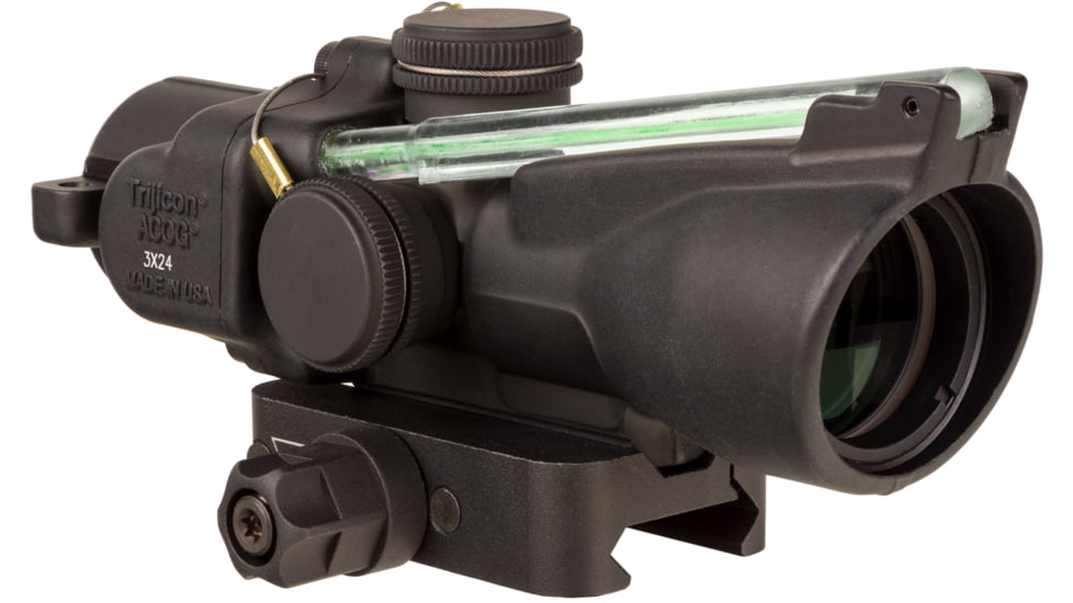 Trijicon Dual Illuminated Low Height Compact ACOG Scope, 3x24 mm, Green, 7.62x39/123gr. Crosshair Reticle, Matte Black, 400359