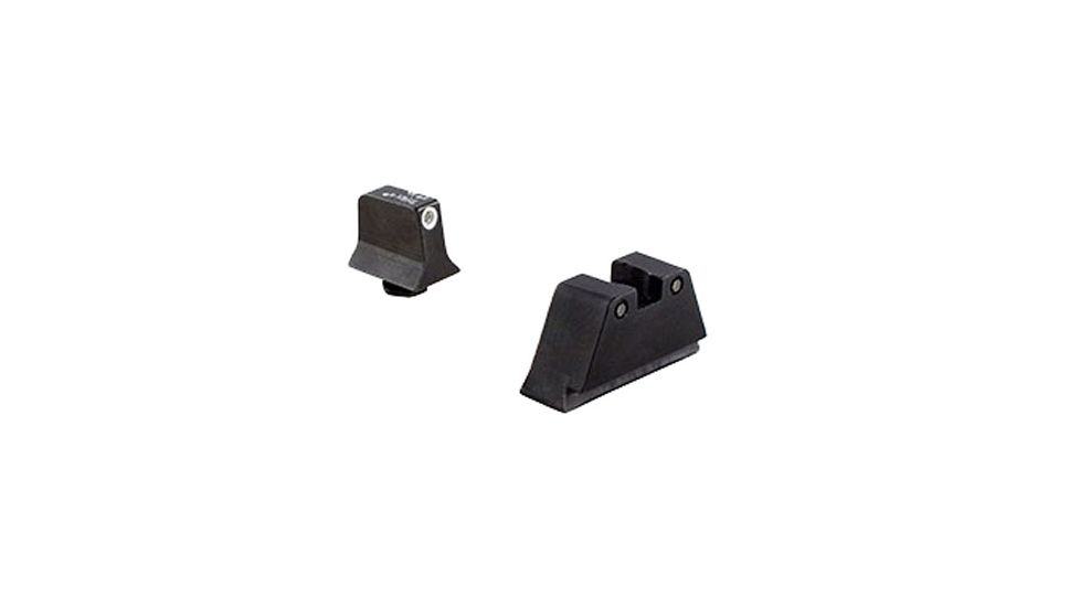 Trijicon For Glock Sup Night Sight w/ Wht Outline/Grn Lamps, White/Black, Suppressor Night Sight Set 196577