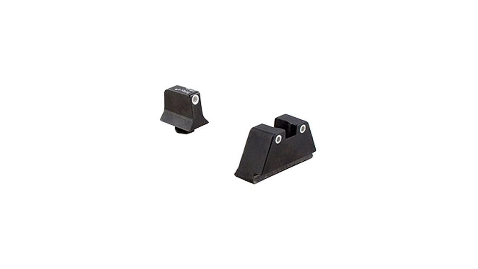 Trijicon For Glock Sup Night Sight w/ Wht Outline/Grn Lamps, White/White, Suppressor Night Sight Set 196578