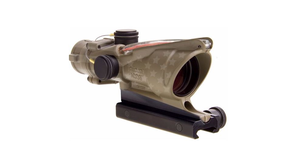 Trijicon Millionth ACOG Celebration Exclusive Stars &amp; Stripes Limited Edition, Dual Illuminated Red Chevron, 223 BAC Reticle w/ TA51 Mount, Black, 4x32, TA31-LTD-2017