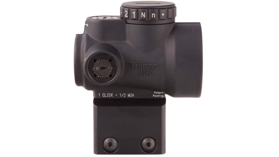 Trijicon MRO 1x25mm Adjustable Red Dot Sight, 2MOA Dot Reticle, Angled Glass, Black, w/MRO Lower 1/3 Co-Witness Mount, MRO-C-2200006