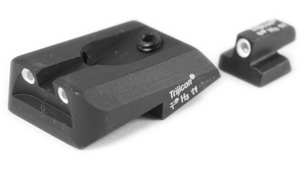 Trijicon Bright &amp; Tough Night Sight Set for S&amp;W Full Size 9mm, SA35 Novak Green Front, Yellow Rear SA23Y