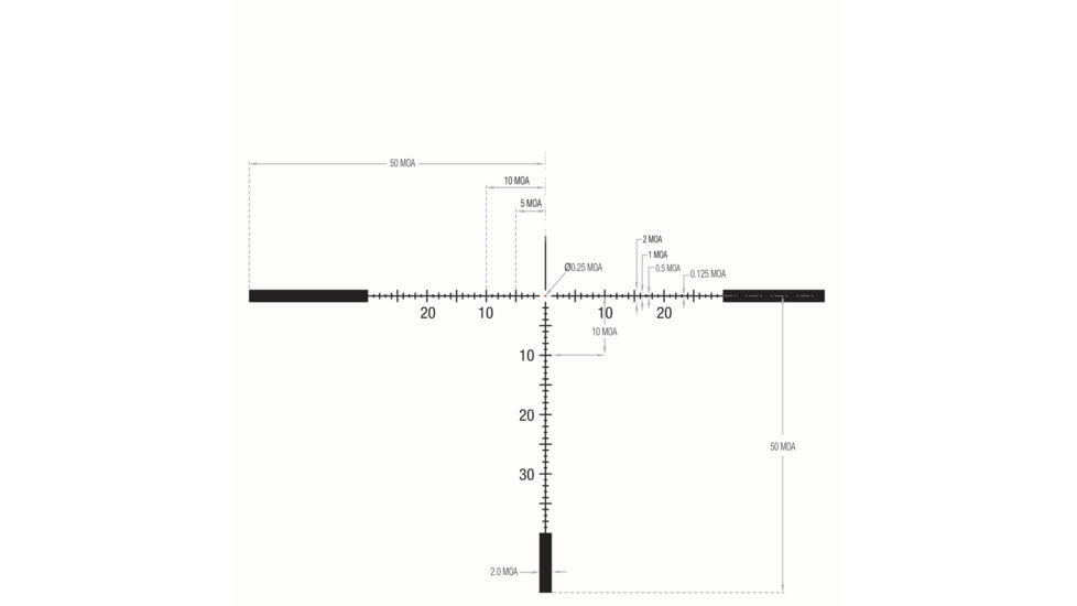Trijicon Tenmile HX 5-25x50 First Focal Plane 30mm Tube Riflescope w/Red/Green MOA Ranging, Satin Finish, Exposed Elevation Adjuster w/Return to Zero Feature, Black, 3000020