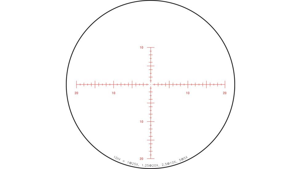 Trijicon Tenmile HX TMHX2550 5-25x50mm Rifle Scope, 30 mm Tube, Second Focal Plane, Black, Red MOA Center Dot Reticle, MOA Adjustment, 3000010
