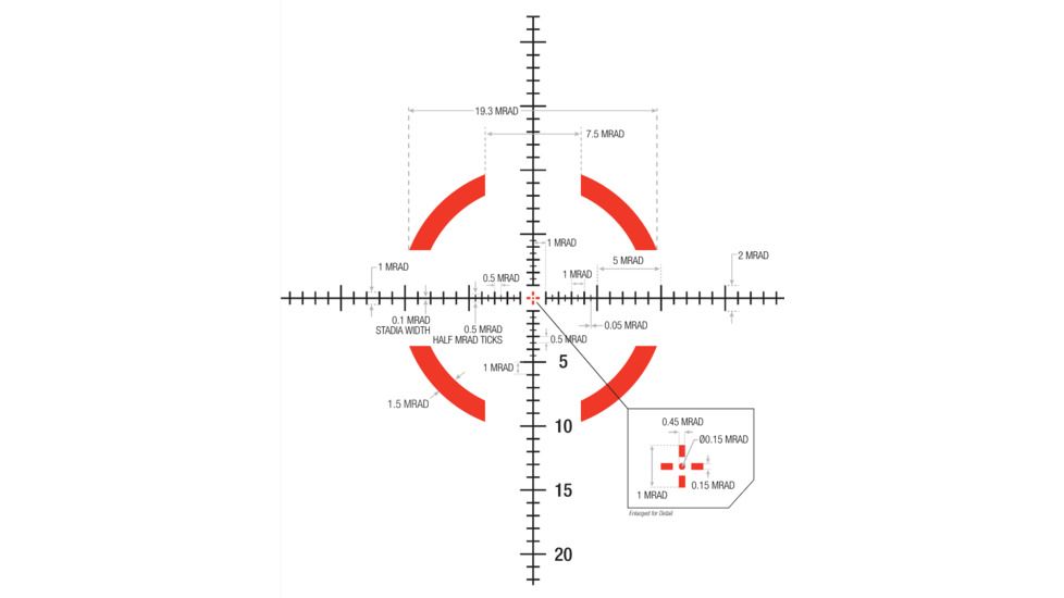 Trijicon VCOG VC18 1-8x28mm Rifle Scope, 34 mm Tube, First Focal Plane, Black, Red MRAD Crosshair Dot w/ Segmented Circle Reticle, Mil Rad Adjustment, 2400003