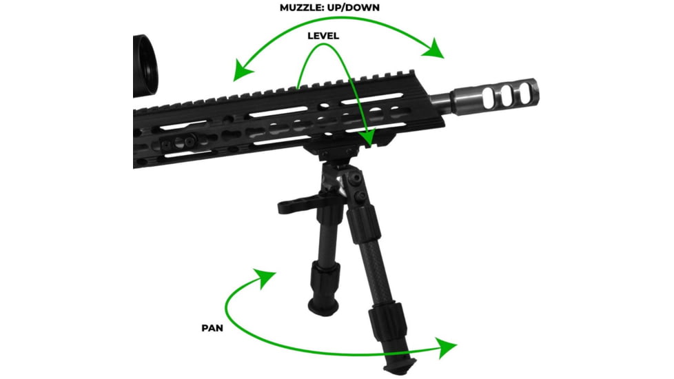 TruGlo Tac Pod Carbon Pro Bipod, M-LOK, Key-Mod, 9-13 Height, Black, TG-TG8905L