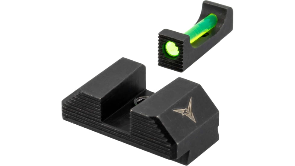 TRYBE Defense High Glow Fiber Optic Night Sights for Glock 17/19/22/23/24/26/27/33/34/35/37/38/39/42/43 &amp; SIG P320/P365, Standard, Black, FOSG-ST