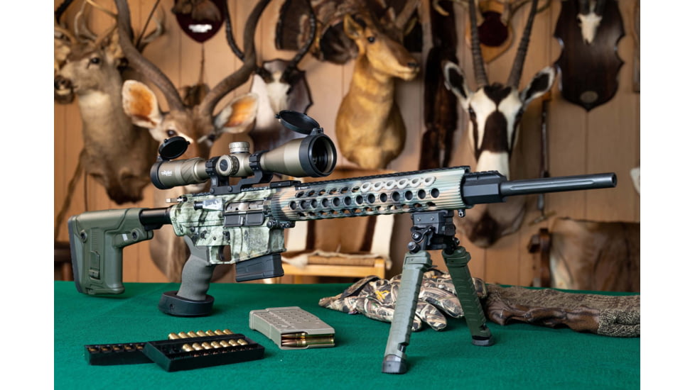 TRYBE Optics 1-8x24mm Rifle Scope, Magpul 7.62x51mm NATO Magazine, GG&amp;G FLT 30mm Scope Mount, FAB Defense SPIKE Bipod, R.A.P.S. Buttstock