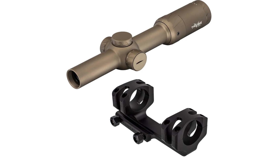 TRYBE Optics 1-8x24mm Rifle Scope, Primary Arms GLx 30mm 0 MOA Cant Cantilever Scope Mount