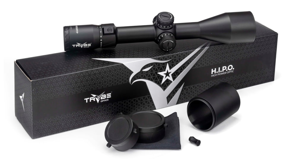 TRYBE Optics HIPO Rifle Scope, 3-18x50mm, 30 mm Tube, FFP, PLR-25 MOA Reticle, Black, TRORS3-18x50FFP-BL