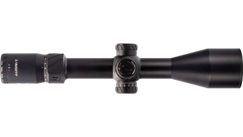 TRYBE Optics HIPO Rifle Scope, 3-18x50mm, 30 mm Tube, FFP, PLR-25 MOA Reticle, Black, TRORS3-18x50FFP-BL