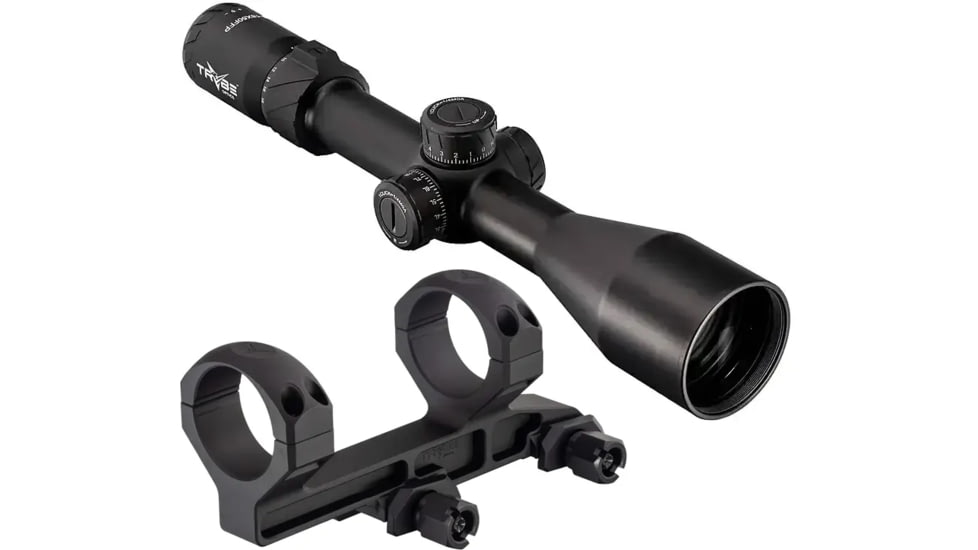 TRYBE Optics 3-18x50mm Rifle Scope and TRYBE Optics 30mm Cantilever Riflescope Ring Mount, Black